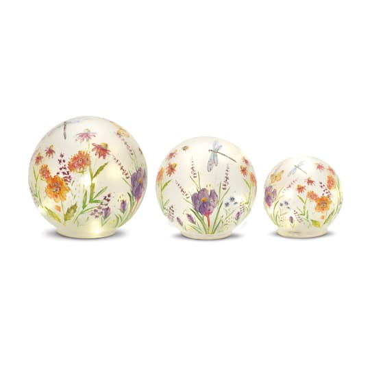 LED Floral Dragonfly Orb Set By Melrose in Green/Pink | Michaels®